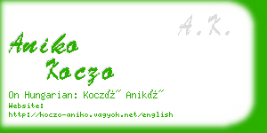 aniko koczo business card